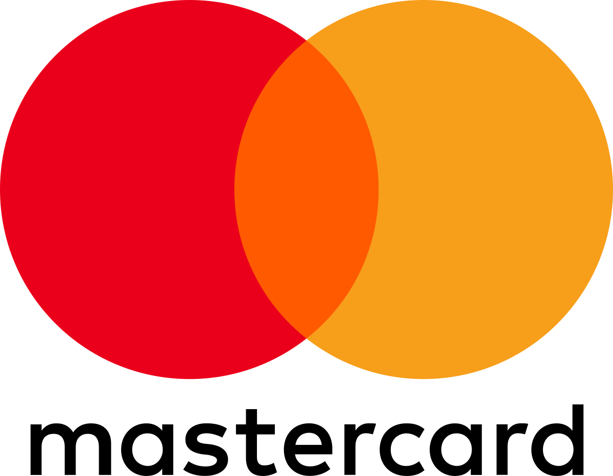 Mastercard logo with red and yellow overlapping circles.