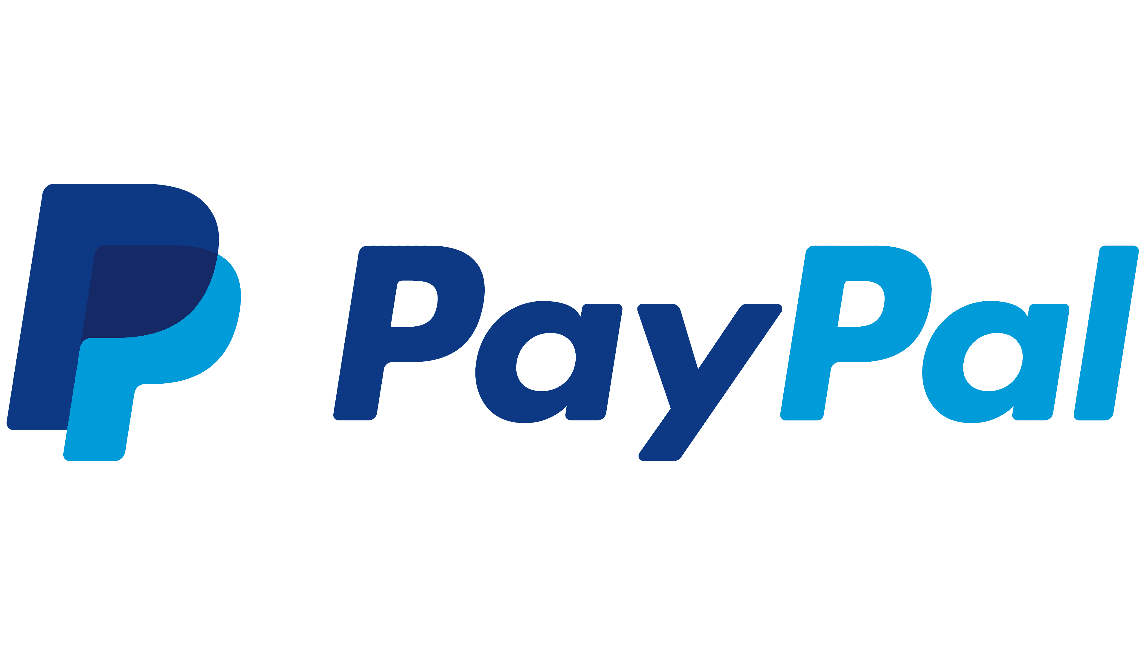 Логотип PayPal синего цвета.