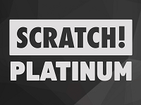 скретч-карта с надписью "Scratch! Platinum" на темном фоне.