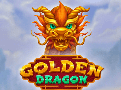 Слот с изображением золотого дракона на фоне облаков с надписью "Golden Dragon".