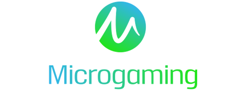 Microgaming with a green and white logo.