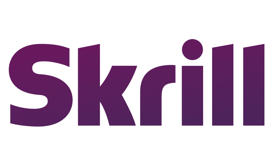 Skrill logo in purple.