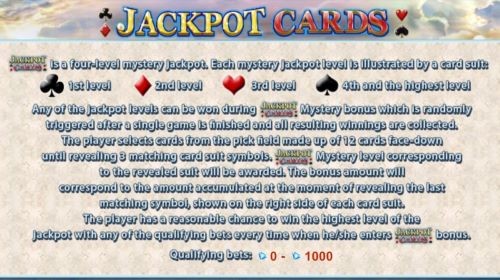 Olympus Glory Jackpot cards